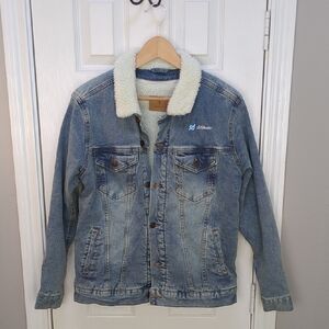 Blue Denim Sherpa Jacket - Unisex Size Small